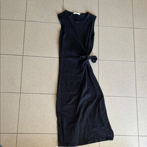 Mango Black Sleeveless Wrap Maxi Dress
